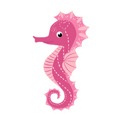 Seahorse, Scandinavian style hippocampus, hand drawn, beautiful detailed