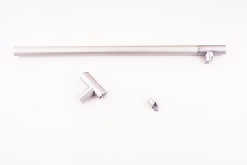broken plastic handle from cabinet on white background