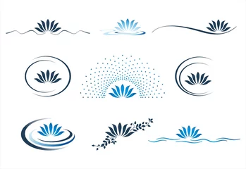 Foto op Canvas water lily , Buddha , Eco friendly business logo design  © N | R