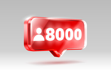 Thank you followers peoples, 8k online social group, happy banner celebrate, Vector