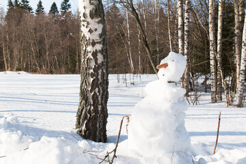 russian winter and snowman