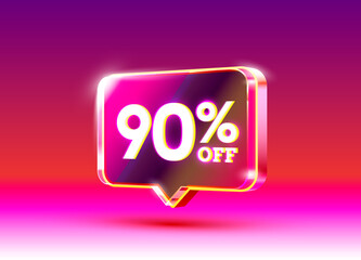 Discount special offer, 90 off sale flyer. Vector