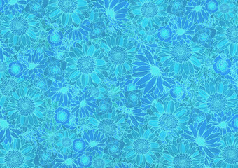 レトロポップ 夏の花柄 背景素材 アンティーク ヴィンテージデザイン Wall Mural Ayumi Taka レトロポップ 夏の花柄 背景素材 アンティーク ヴィンテージデザイン Wall Mural Ayumi Taka