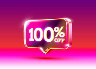 Discount special offer, 100 off sale flyer. Vector