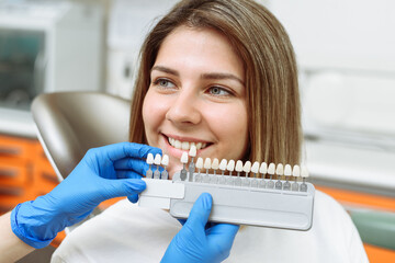 Selection of the correct tooth color for professional cosmetic bleaching at the dentist