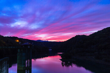 sunrise over the lake