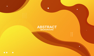Liquid color background design. Yellow elements with fluid gradient. Dynamic shapes composition. Vector illustration