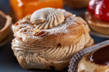 Choux a la creme on blue