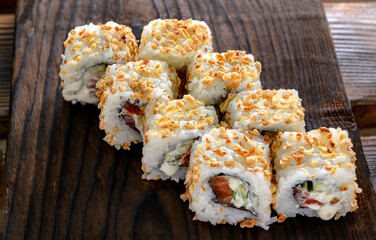 cooking, tasty, sushi-bar, cooked, eat, east, menu, sea, white, sauce, seaweed, diet, sesame, cream, oriental, soy, cheese, appetizer, closeup, macro, plate, rice, food, sushi, meal, fish, japanese, r