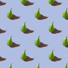 green pear pattern on a blue background.  abstract background with pear
