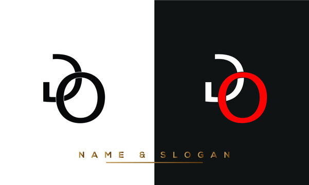 DO, OD, D, O  Abstract Letters Monogram