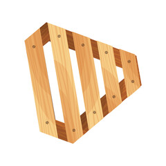 Wooden pallet. Platform for freight transportation. Cargo logistics and distribution. Cartoon wood pallet vector icon for web design