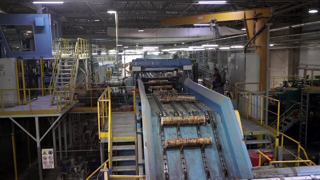 Plywood production on a machine