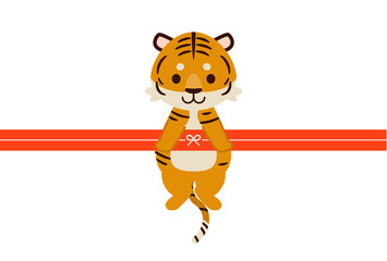 寅年年賀状 : Tiger year illustration card