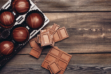 chocolate cube reasonable on the table dessert delicacy and pastries