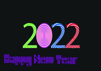 Happy New Year 2022, Twenty Twenty Two, Pink, green, blue and red candy color or pastel color