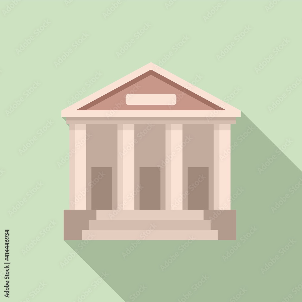 Poster judge building icon. flat illustration of judge building vector icon for web design