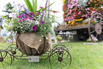 Fototapeta na wymiar cart with flowers