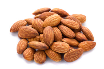 Almonds seed isolated on white.