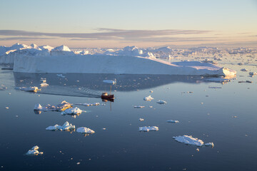Red Fishing Boat in Ilulissat Icefjrod