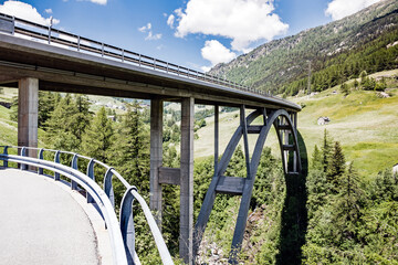 A9, Krummbachbrücke, Simplon Dorf, Gebirgspass, Strasse, Alpen, Pass, Alpenpass, Schweiz,