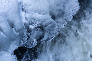 water flowing under ice