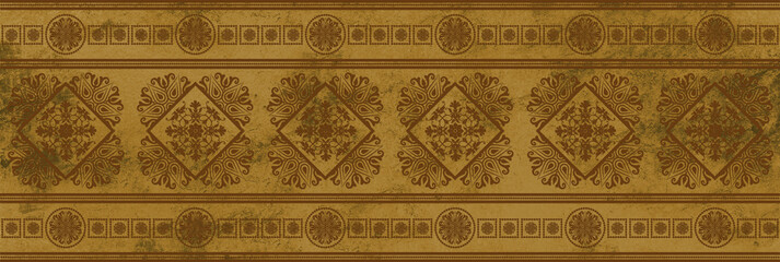 old antique pattern.Grunge oriental caed and cover.