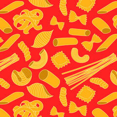 Different kinds of italian pasta pattern