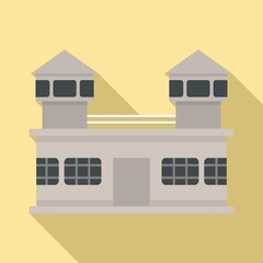 Prison building icon. Flat illustration of prison building vector icon for web design