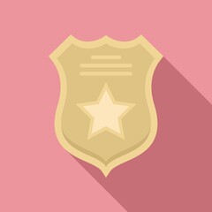 Prison guard shield icon. Flat illustration of prison guard shield vector icon for web design