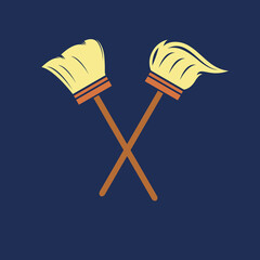 Cleaning Tools Brooms And Mops Vector Design