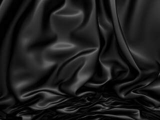Obraz premium Abstract background luxury cloth. Smooth elegant black silk or satin