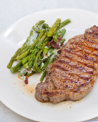 Grilled Beef Steak with asparagus