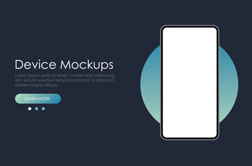 Smartphone mockup with white screen. Vector Illustration UI or UX design for your business.