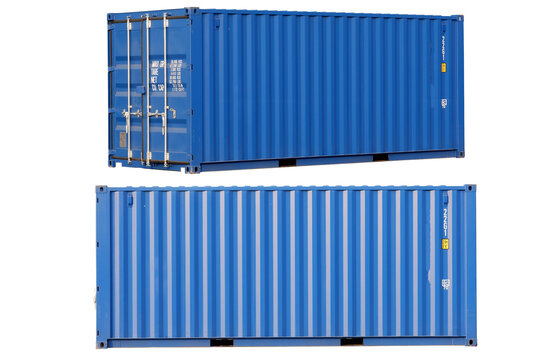 Blue container Cut the white background for easy use.