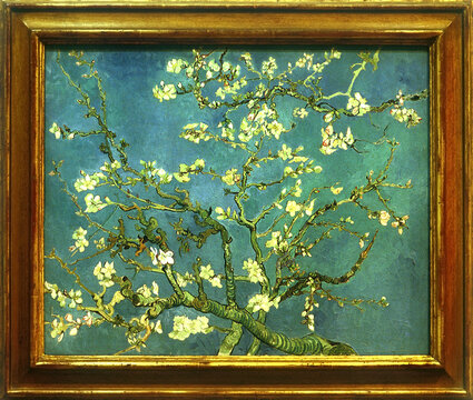Picture of Vincent van Gogh (1853 &ndash; 1890) &ndash; Branches of an almond tree in blossom. Van Gogh Museum, Amsterdam, Netherlands, Holland