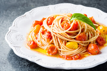 rustic italian cherry tomato spaghetti pasta