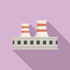 Obraz premium Garbage recycle factory icon. Flat illustration of garbage recycle factory vector icon for web design