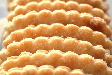 close-up crispy patty, food background