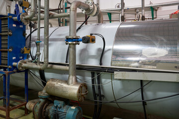 Inside of beverage factory machine for industrial area