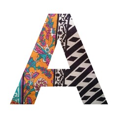 letter a made of fabric