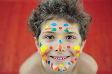 Portrait of a child with painted face