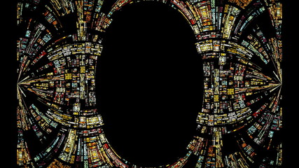 黒背景の楕円のフレーム