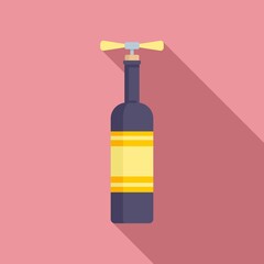 Corkscrew bottle icon. Flat illustration of corkscrew bottle vector icon for web design