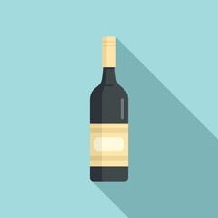 Wine bottle icon. Flat illustration of wine bottle vector icon for web design