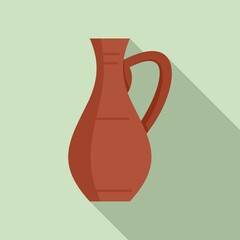 Wine jug icon. Flat illustration of wine jug vector icon for web design
