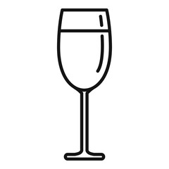 Wine glass icon. Outline wine glass vector icon for web design isolated on white background