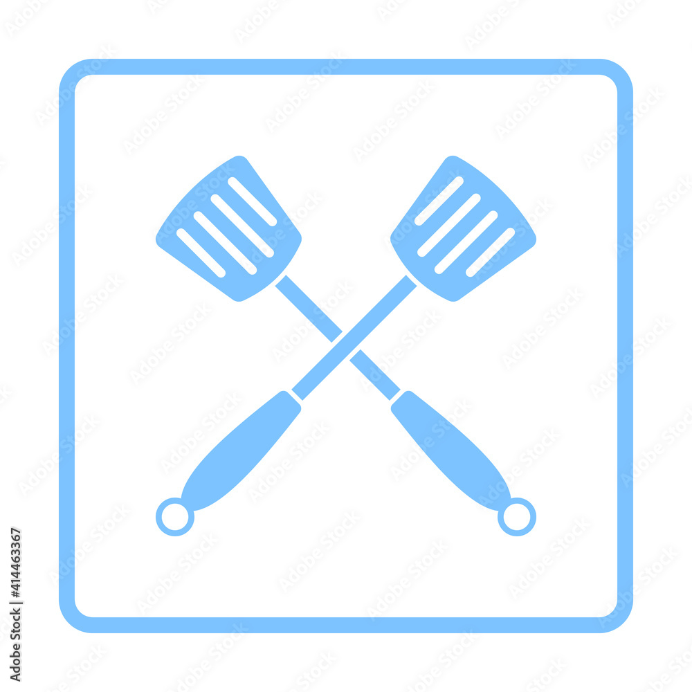 Sticker crossed frying spatula