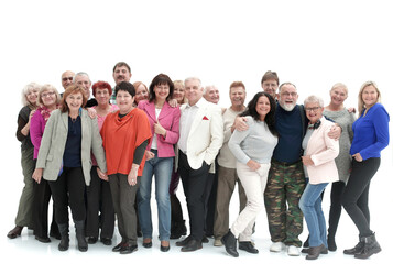 Obraz premium Group of happy people isolated over a white background