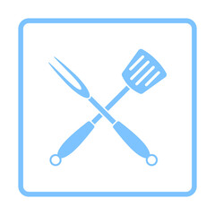 Crossed Frying Spatula And Fork Icon